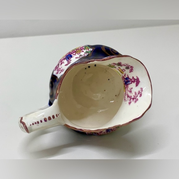 1830s Vintage Gaudy Welsh CHINOISSERIE Pattern Lustre Staffordshire Creamer Jug - Picture 13 of 16
